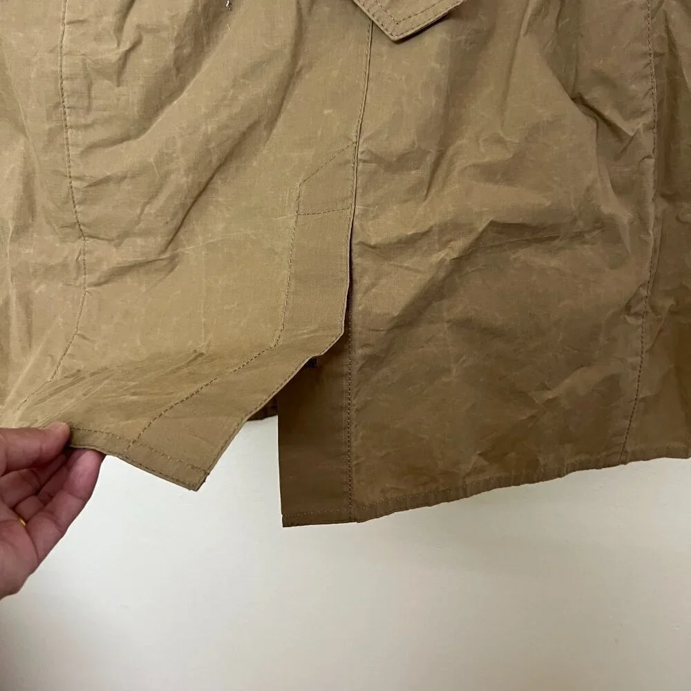 Barbour Re Eng HAYDON Cotton Camel Sand Brown Trench Coat Belted Classic US8